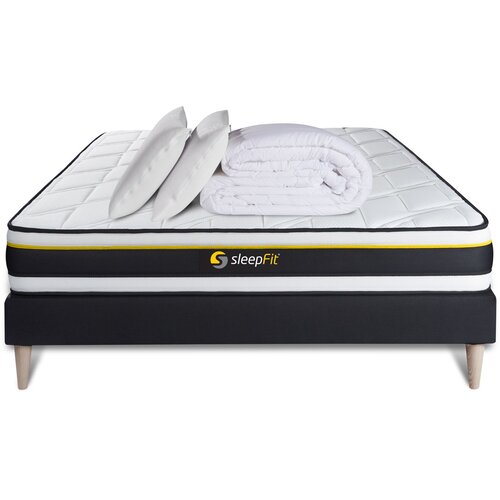 SLEEPFIT Celoten paket za posteljo - Vzmetnica 140x190 cm + Vzmetni boksi z letvami (komplet) + 2 vzglavnika + Prevleka - Soft, (21613360) Cene