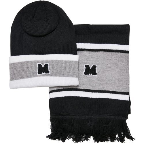 Urban Classics Accessoires College Team Package Beanie and Scarf black/heathergrey/white Slike