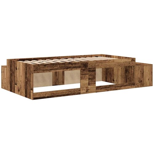  Krevet s ladicama s pohranom Staro drvo 234 x 103 x 53.5 cm Slike