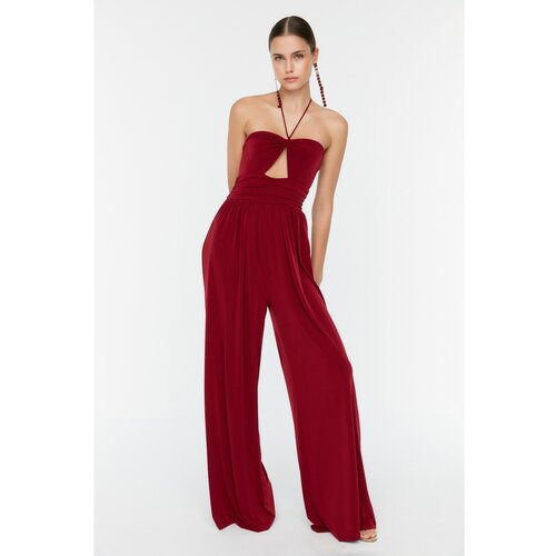 Trendyol Claret Red Collar Detailed Jumpsuit Slike