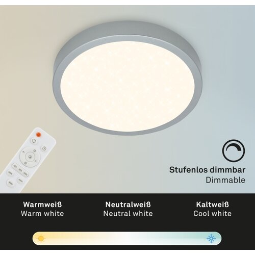 BRILONER 3701-014 - led prigu&amp;scaron;iva stropna svetiljka runa LED/18W/230V + daljinski upravljač Slike