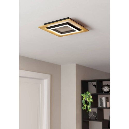 Eglo LED plafonjera Tirrenara, 4 x 5,4 W, drvo/crna/bijela, 37 cm, 900603 Cene
