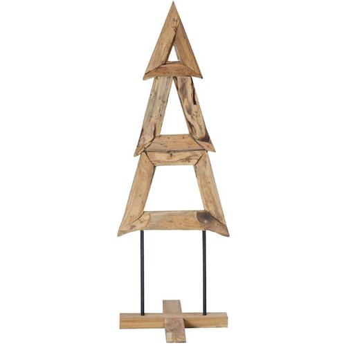 VidaXL Božićno drvce s stalakom Smeđa 120 cm Masivna tikovina Slike