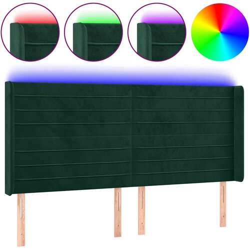  LED uzglavlje tamnozeleno 203 x 16 x 118/128 cm bar&amp;scaron;unasto Slike