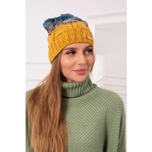  Cap with fleece Dolores K303 mustard+black+marine Slike