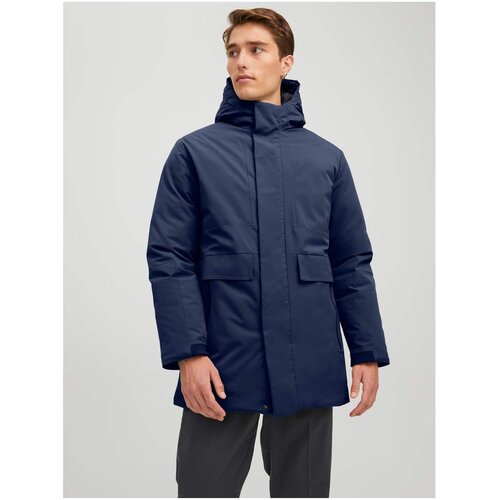 Jack &amp;amp; Jones Blatiger Dark Blue Hooded Parka - Men Slike