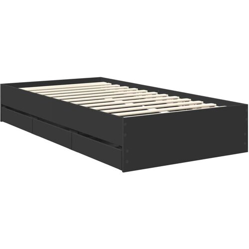  Okvir za krevet Crna 90 x 200 cm Inženjersko Drvo - Crna 90 x 200 cm Slike