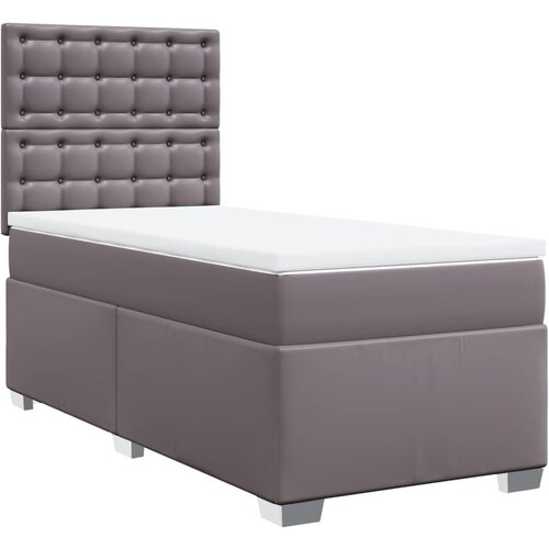 vidaXL Krevet s oprugama i madracem sivi 80 x 200 cm od umjetne kože Cijene
