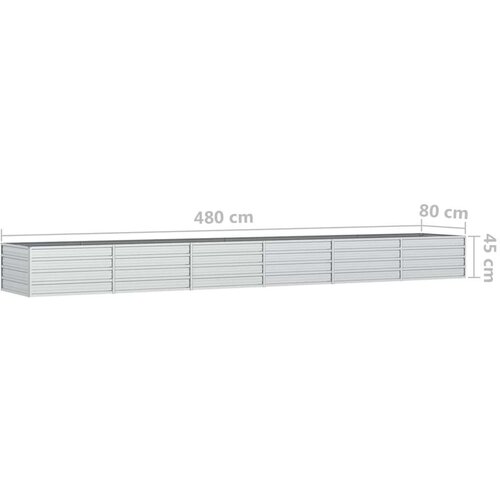 VidaXL Povi&amp;scaron;ena vrtna gredica 480 x 80 x 45 cm pocinčani čelik srebrna Slike