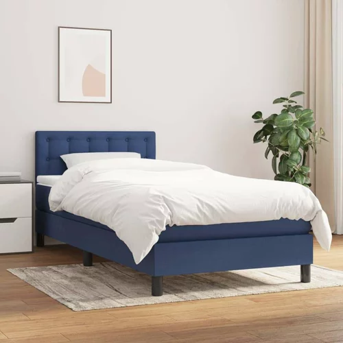  Box spring postelja z vzmetnico moder 80x200 cm blago, (20894978)