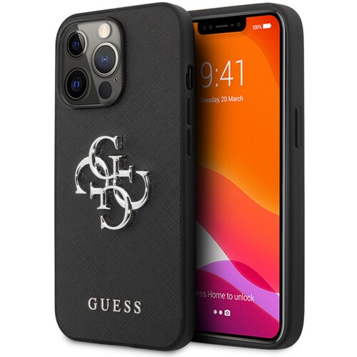  Maska za telefon Guess Saffiano Big za iPhone 13 Pro 6.1 crna (GUHCP13LSA4GSBK) Cene