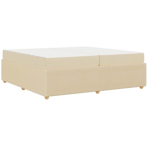 VidaXL Posteljni okvir z vzmetnico krema 200 x 200 cm blago, (5000069846) Slike