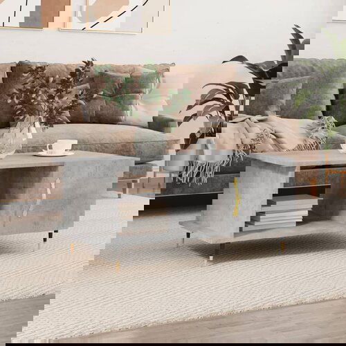vidaXL Klubska mizica betonsko siva 90x50x40 cm konstruiran les Cene