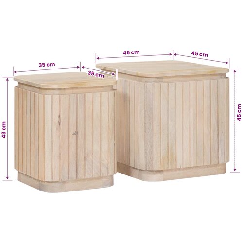  Set ručno rađenih bočnih stolova 2 pcs Bijela 45 x 45 x 45 cm Slike
