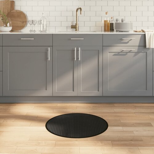  Okrugli tepih crni 60 cm bambus Slike