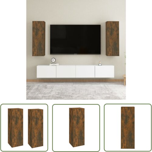 The Living Store TV omarica 2 kosa dimljeni hrast 30,5x30x90 cm inženirski les - TV Omarica, (21738338) Cene