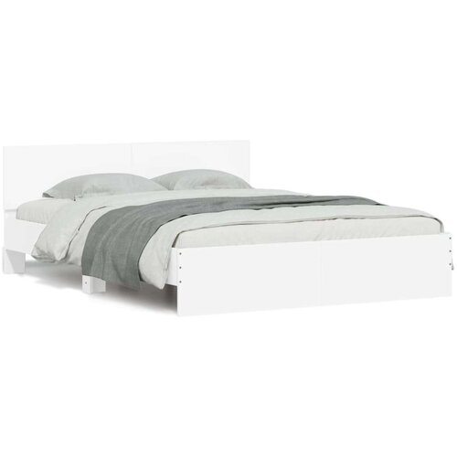 VidaXL Okvir za krevet s uzglavljem bijeli 140 x 190 cm Slike