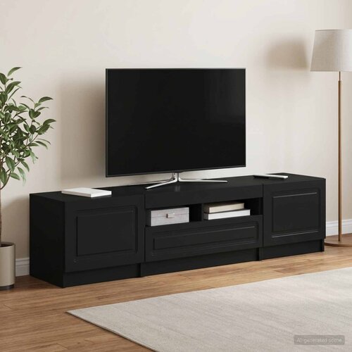  LED TV kabinet UTRECHT 3 kom. Crna Konstruirano drvo 81 x 35 x 40 cm Slike