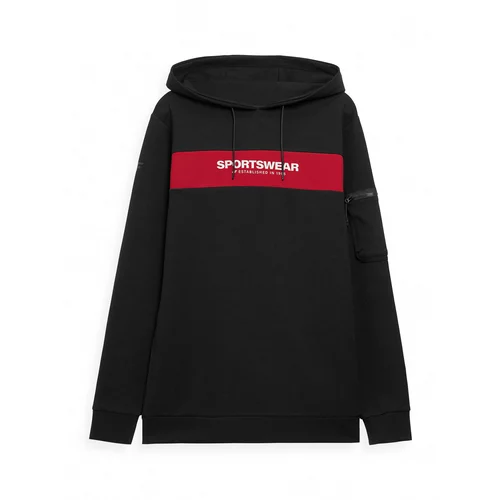 4f Sportska sweater majica crvena / crna / bijela