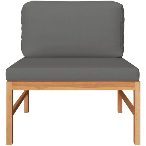 Maison Chic Sredinski kavč - Sofa - Kanape s temno sivimi blazinami trdna tikovina, (21727210) Cene