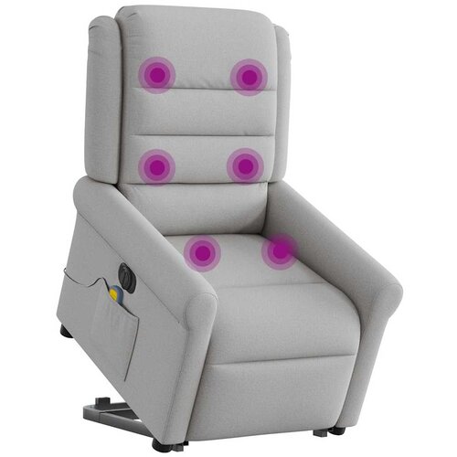 Maison Chic Električni masažni naslanjač - Relax naslanjač s funkcijo vstajanja siv blago, (22042515) Cene