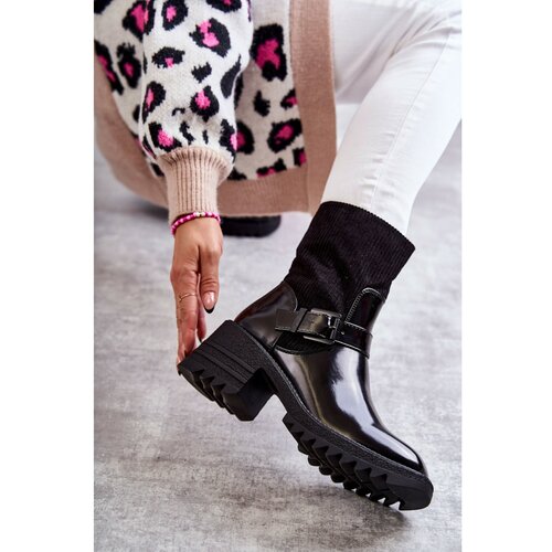 Kesi Women's Warm Boots On A Chunky Heel Black Marinela Slike