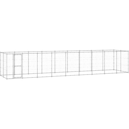  Zunanji pasji boks pocinkano jeklo 21,78 m&sup2; - - Srebrna - 90.4 - 990 x 220 x 180 cm - Cene