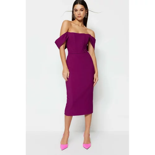 Trendyol Purple Collar Detailed Dress