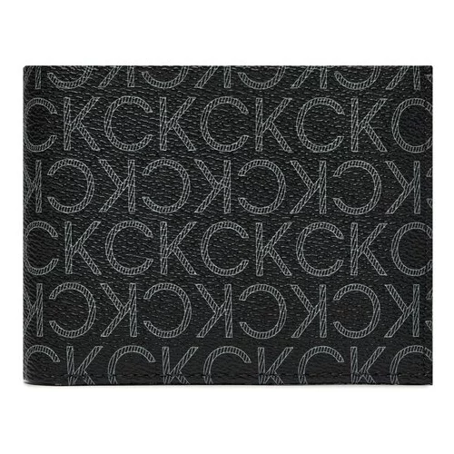 Calvin Klein Velika moška denarnica Ck Must Mono Bifold 5Cc W/Coin K50K511671 Črna