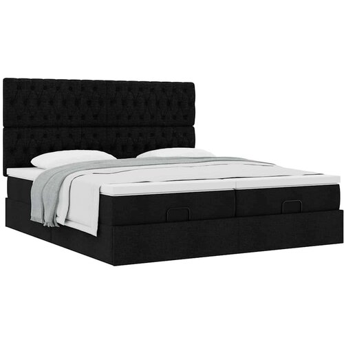 VidaXL Otomanski okvir kreveta s madracima crni 180x200cm od tkanine Slike
