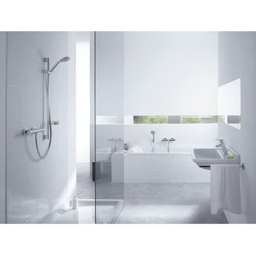 Hansgrohe 27085000 croma 100 multi / ecostat 1001 sl combi stenska termostatska armatura s tu&amp;scaron; setom Slike