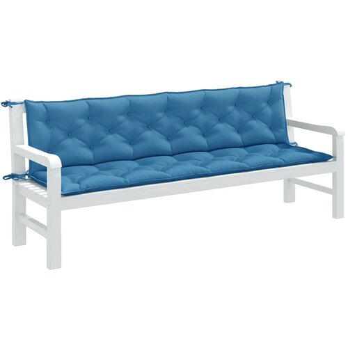 vidaXL Blazina za vrtno klop 2 kosa melanž modra 200x50x7 cm blago Cene