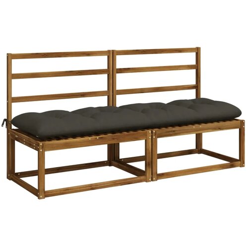  Jastučići za klupe VIANEN 2 kom. 100% poliester Antracit - Antracit 170 x 50 x 12 cm Slike