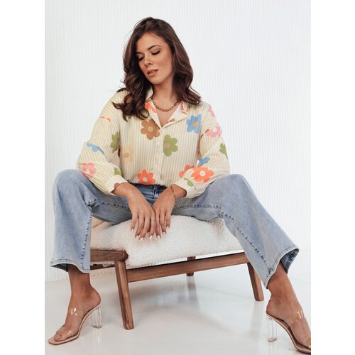 DStreet PLANTINA women's oversize shirt beige Cene