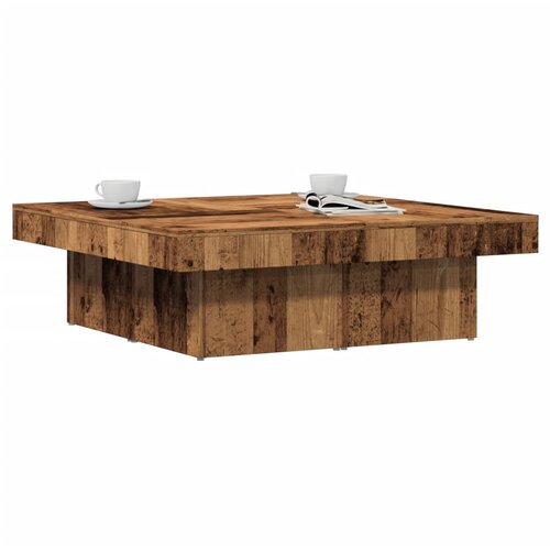 VidaXL Stol za kavu staro drvo 90 x 90 x 28 cm od konstruiranog drva Slike