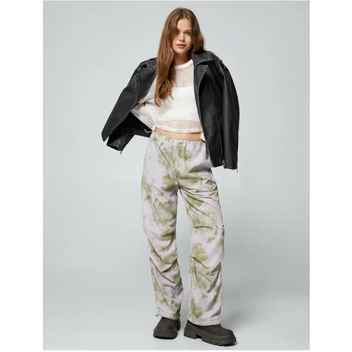 Koton Parachute Pants Tie-Dye Patterned Elastic Waist and Legs With Stopper.