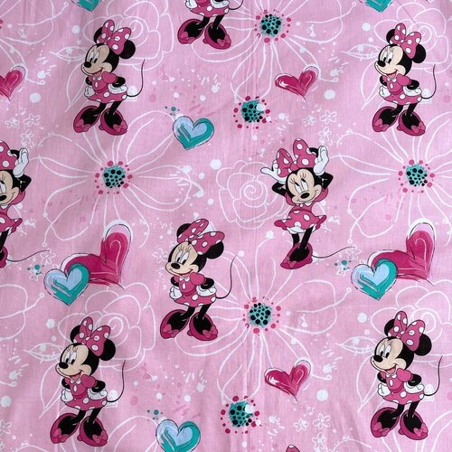 Jerry Fabrics Ružičasta pamučna dječja posteljina za dječji krevetić 100x135 cm Minnie Flowers &amp;ndash; Slike