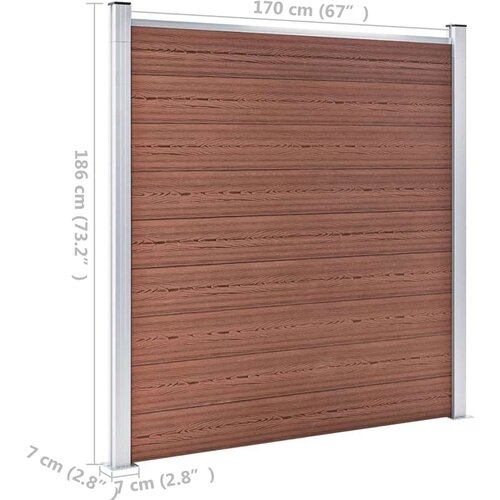 VidaXL vrtna ograda od WPC-a 1045 x 186 cm smeđa Slike