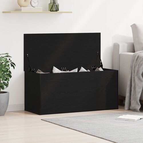 VidaXL Kutija za pohranu Crni hrast Čestica drva 100 x 42 x 46 cm Slike