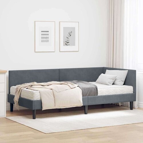  Kotni okvir postelje z matrico Drugo 2 pcs Siva Žamet, (5000123254) Cene