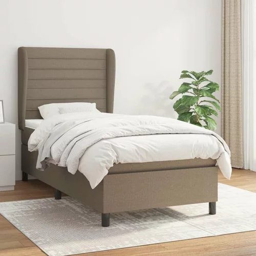  Box spring postelja z vzmetnico taupe 90x200 cm blago, (20896942)