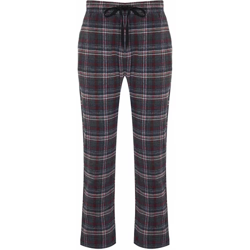 Trendyol Men's Anthracite Plaid Regular Fit Woven Pajama Bottoms