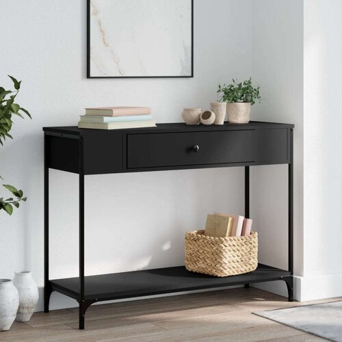  Konzolni stol crni 100 x 34 5 x 75 cm od konstruiranog drva Slike