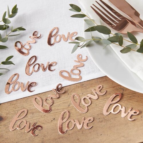 Ginger Ray&amp;reg; konfeti za dekoraciju stola s natpisom love (rose gold) Slike