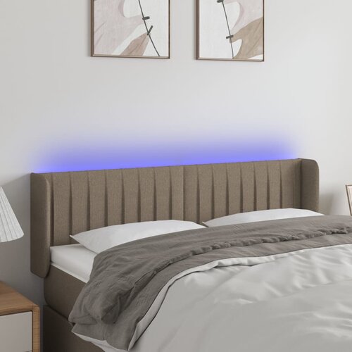  LED uzglavlje smeđesivo 147x16x78/88 cm od tkanine Cene