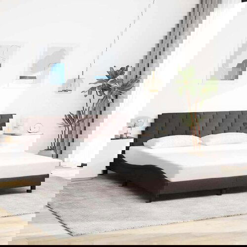  Posteljni okvir brez vzmetnice temno rjav 160x200 cm blago Slike