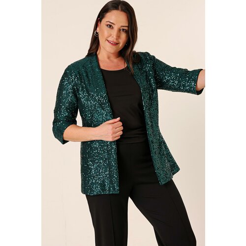 By Saygı Inner Lined Plus Size Puffy Jacket with Shawl Collar Cene