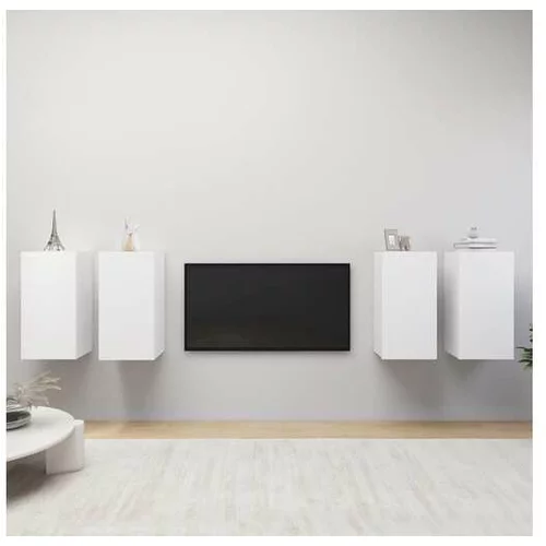  TV omarice 4 kosi bele 30,5x30x60 cm iverna plošča