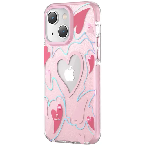 Kingxbar iPhone 14 Plus Heart Star Series PINK HEART ovitek z zvezdicami, (21522032)