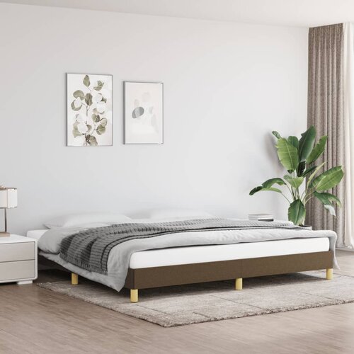 The Living Store Posteljni okvir brez vzmetnice temno rjav 200x200 cm blago - Posteljni Okvir, (21526061) Slike